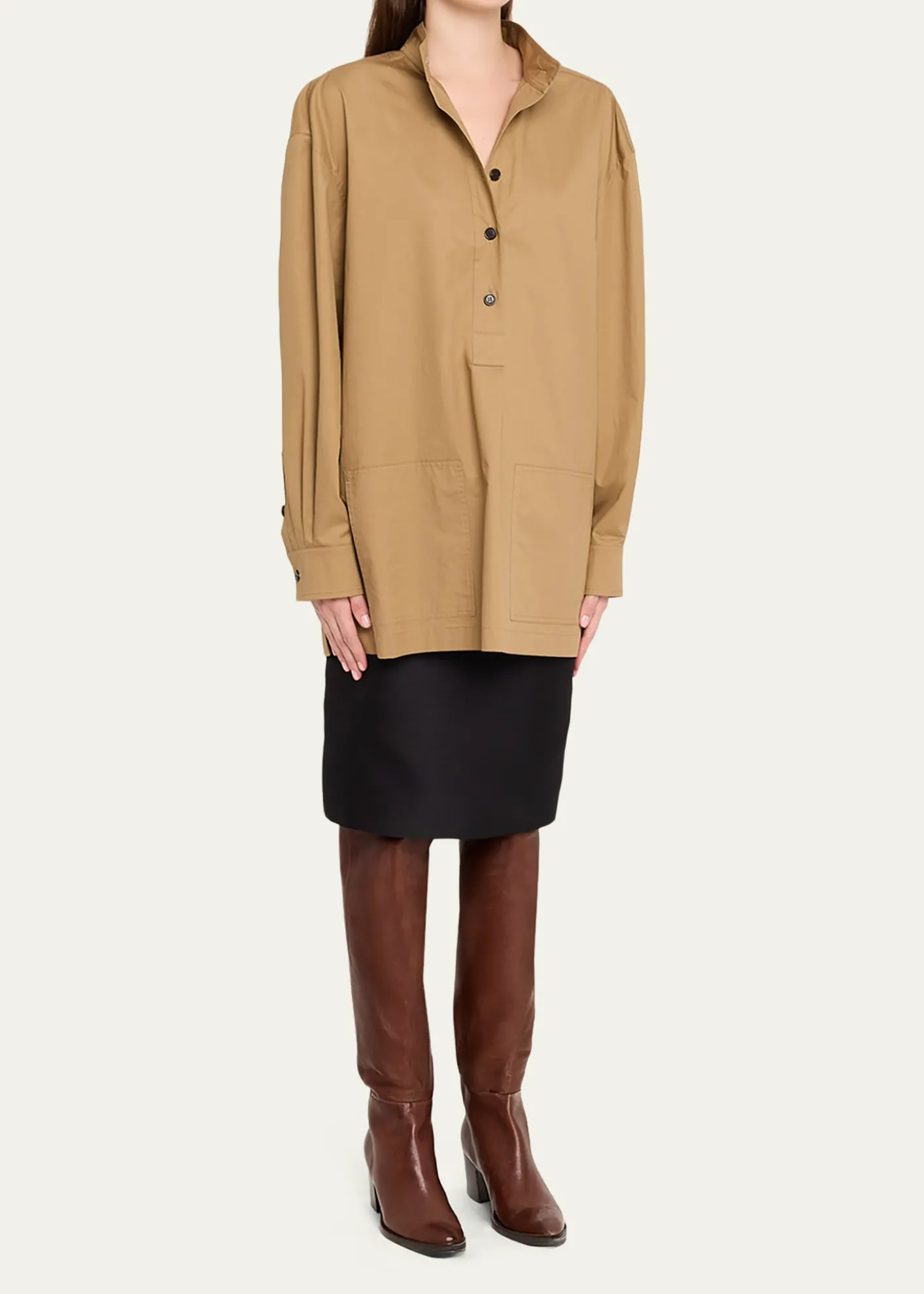 Saint LaurentOdeon Leather Over-The-Knee Boots