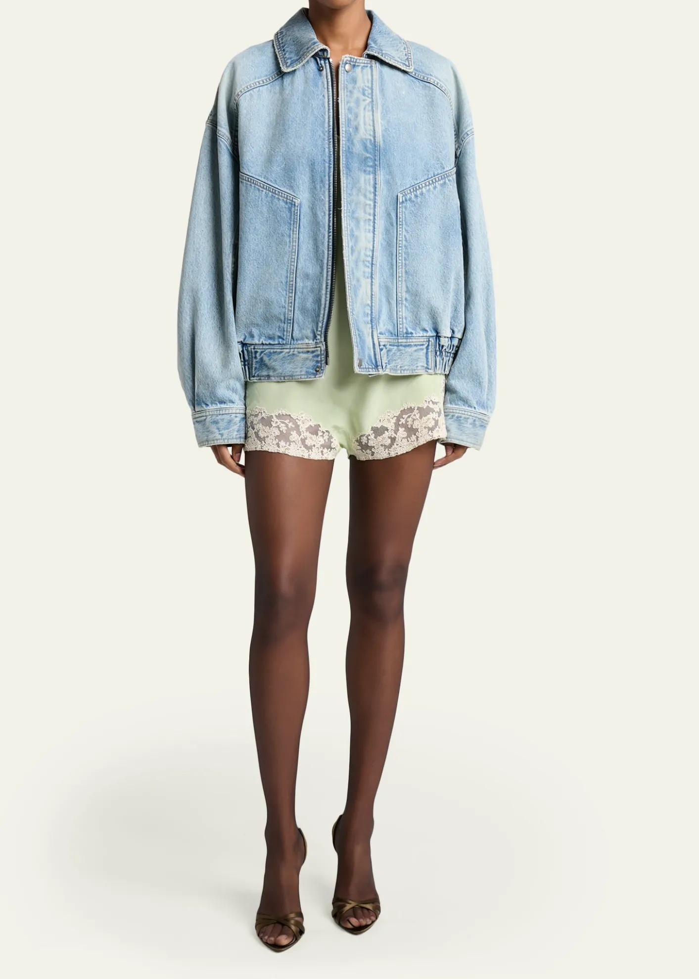 Saint LaurentOversized Denim Zip Shirt Jacket