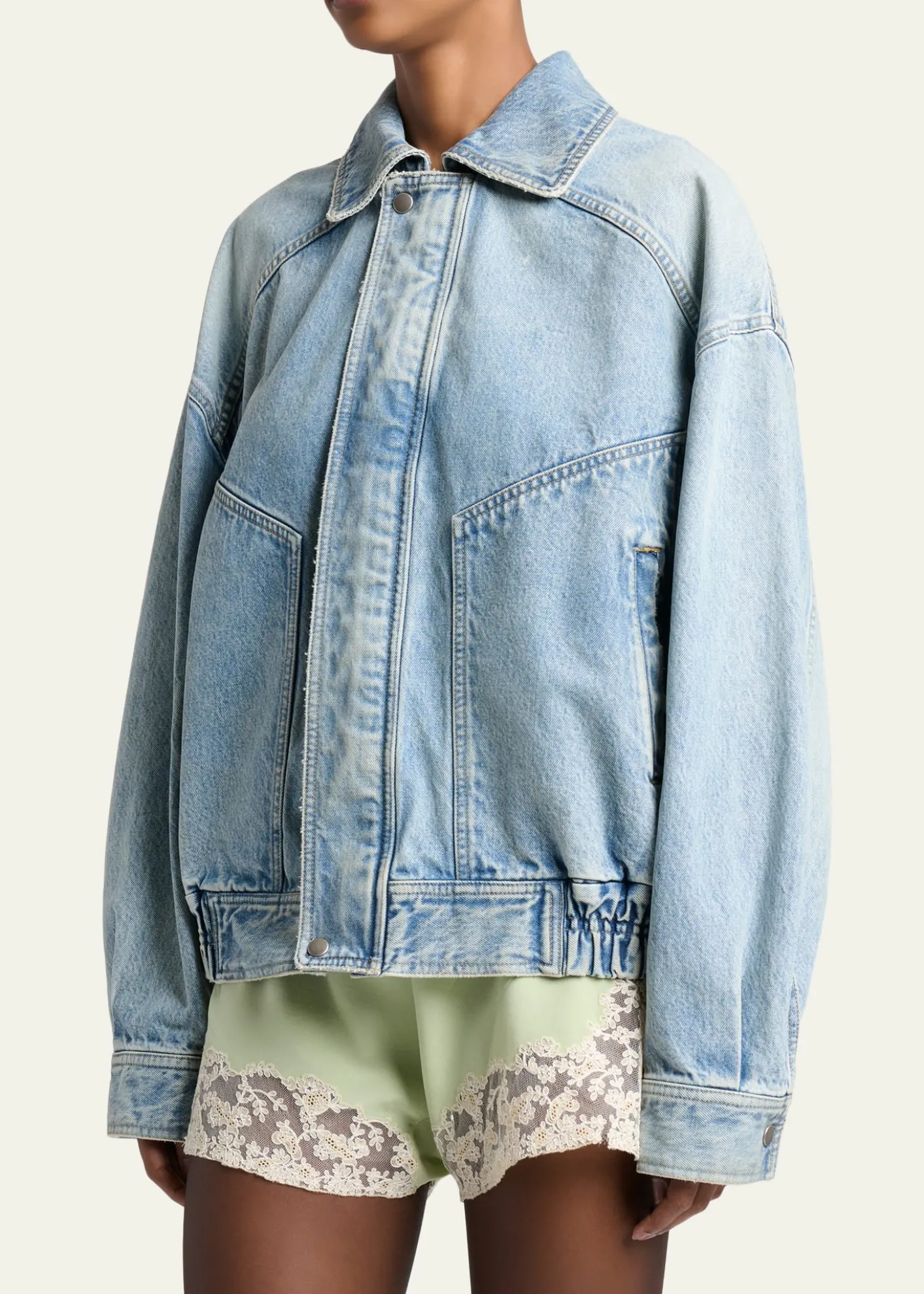 Saint LaurentOversized Denim Zip Shirt Jacket