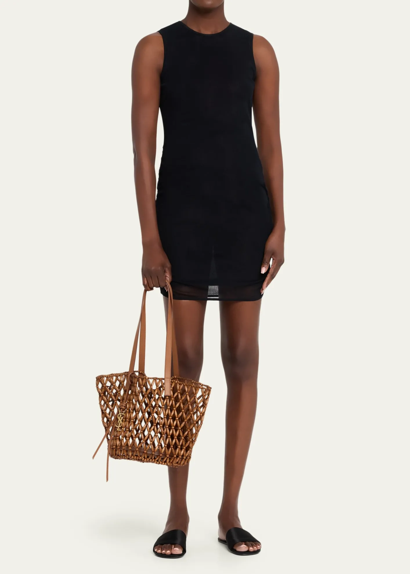 Saint LaurentPanier Small Open-Work Bead Shoulder Bag