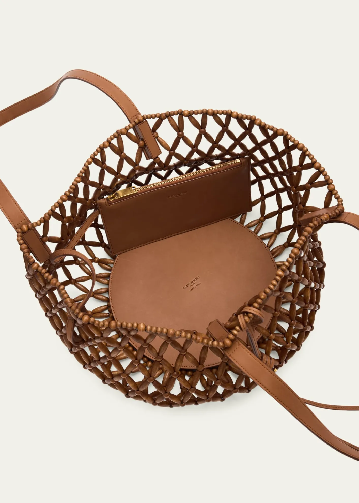 Saint LaurentPanier Small Open-Work Bead Shoulder Bag