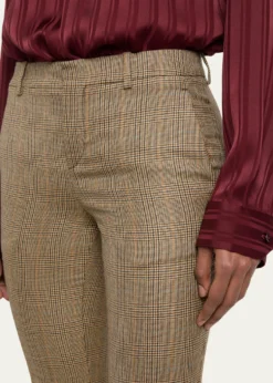 Saint LaurentPuppytooth Prince of Wales Wool Flared Pants