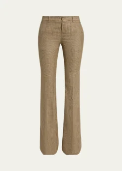 Saint LaurentPuppytooth Prince of Wales Wool Flared Pants