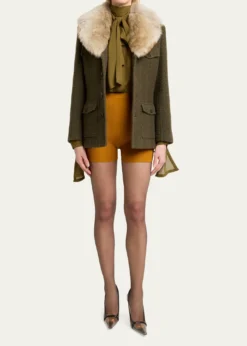 Saint LaurentRib-Knit Cycling Shorts
