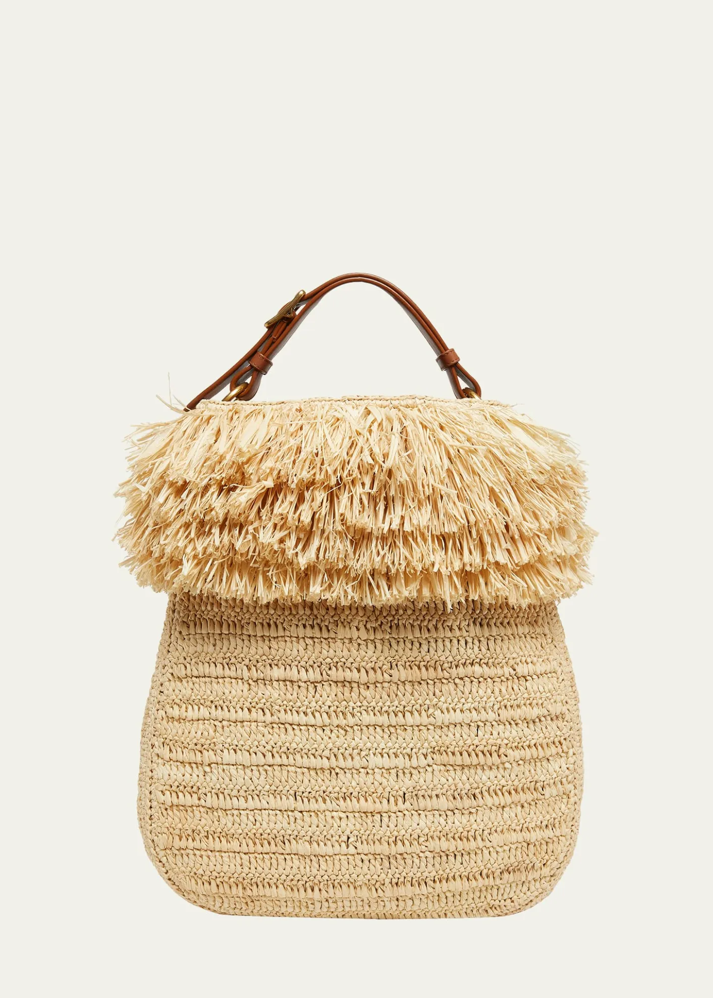 Saint LaurentRoady Fringed Raffia Shoulder Bag