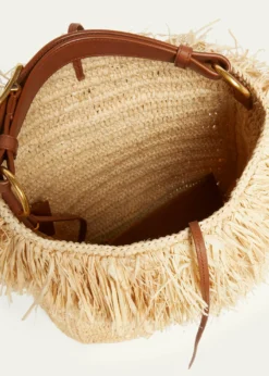 Saint LaurentRoady Fringed Raffia Shoulder Bag