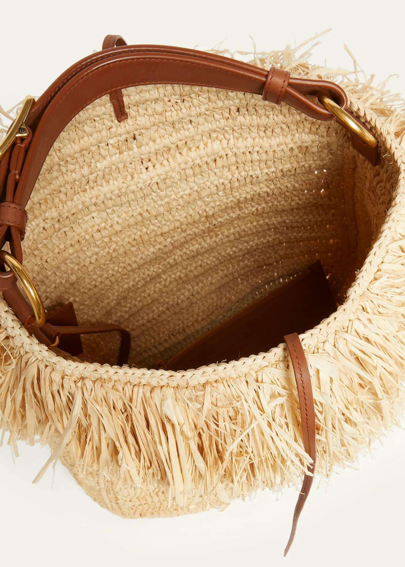 Saint LaurentRoady Fringed Raffia Shoulder Bag