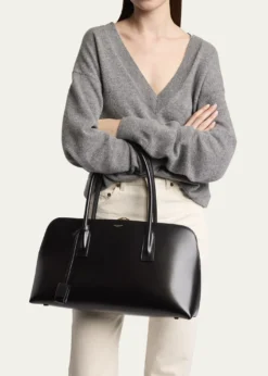 Saint LaurentSac de Jour Large Bowling Shoulder Bag in Leather