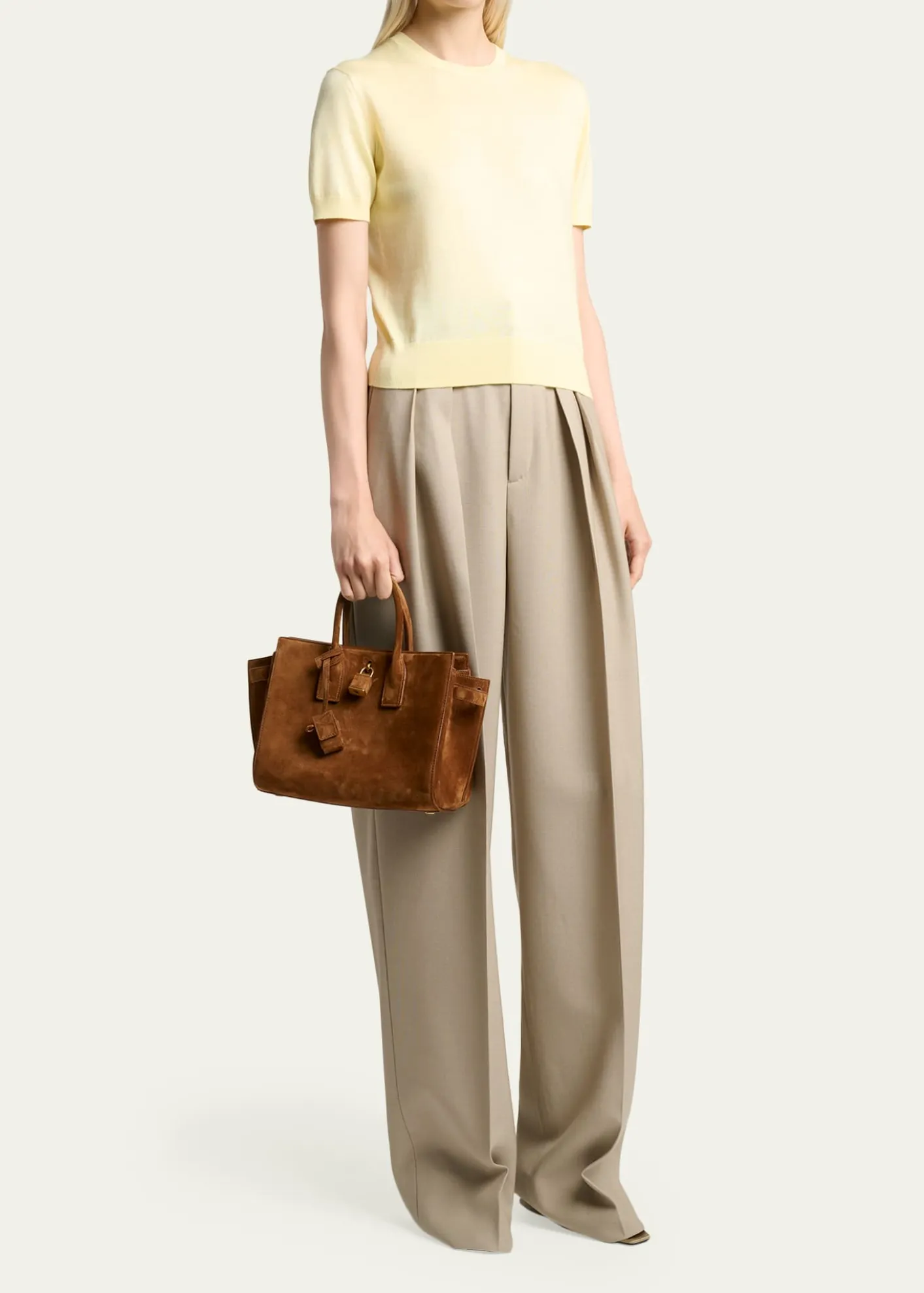 Saint LaurentSac de Jour Small Suede Top-Handle Bag