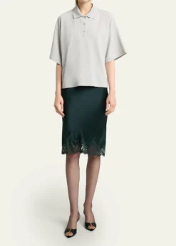 Saint LaurentShort-Sleeve Oversized Polo Shirt
