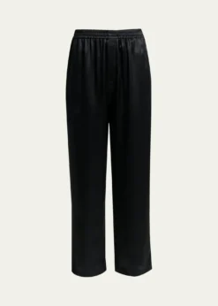 Saint LaurentSilk Straight-Leg Crop Pajama Pants