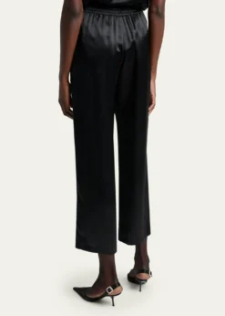 Saint LaurentSilk Straight-Leg Crop Pajama Pants