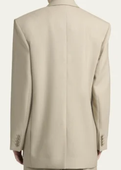 Saint LaurentSingle-Breasted Oversized Wool-Silk Blazer Jacket