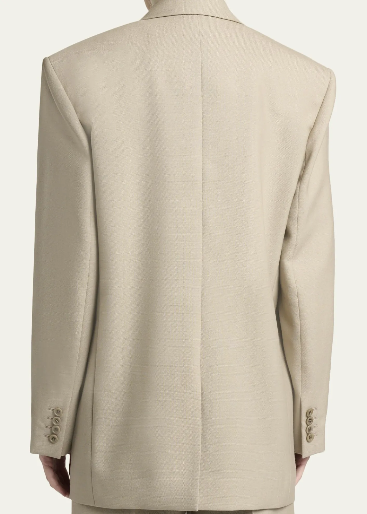 Saint LaurentSingle-Breasted Oversized Wool-Silk Blazer Jacket