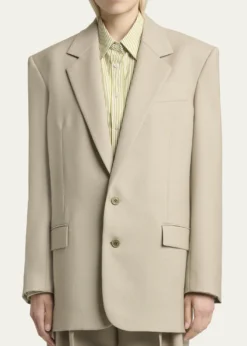 Saint LaurentSingle-Breasted Oversized Wool-Silk Blazer Jacket
