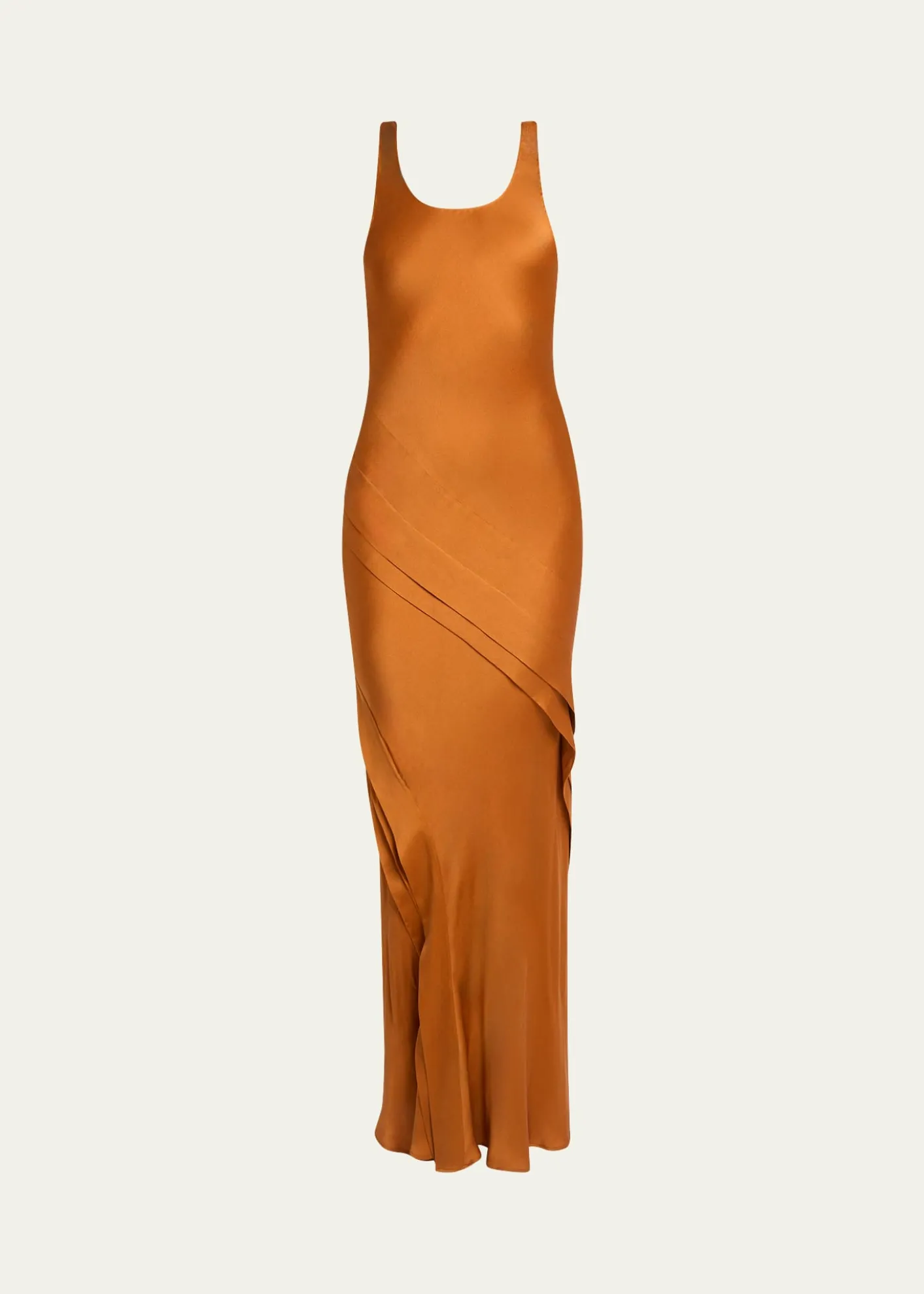 Saint LaurentSleeveless Draped Silk Tank Dress