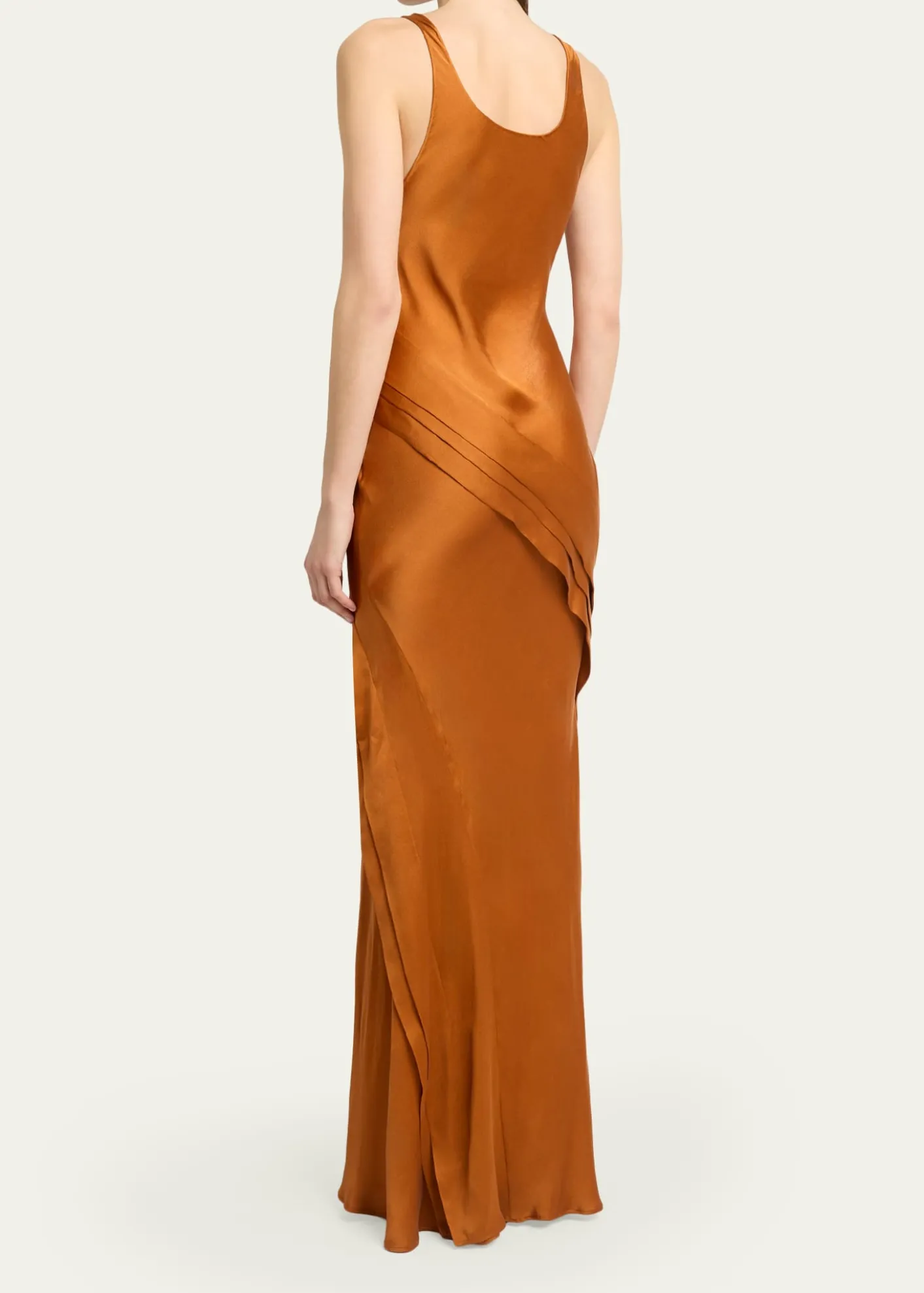 Saint LaurentSleeveless Draped Silk Tank Dress