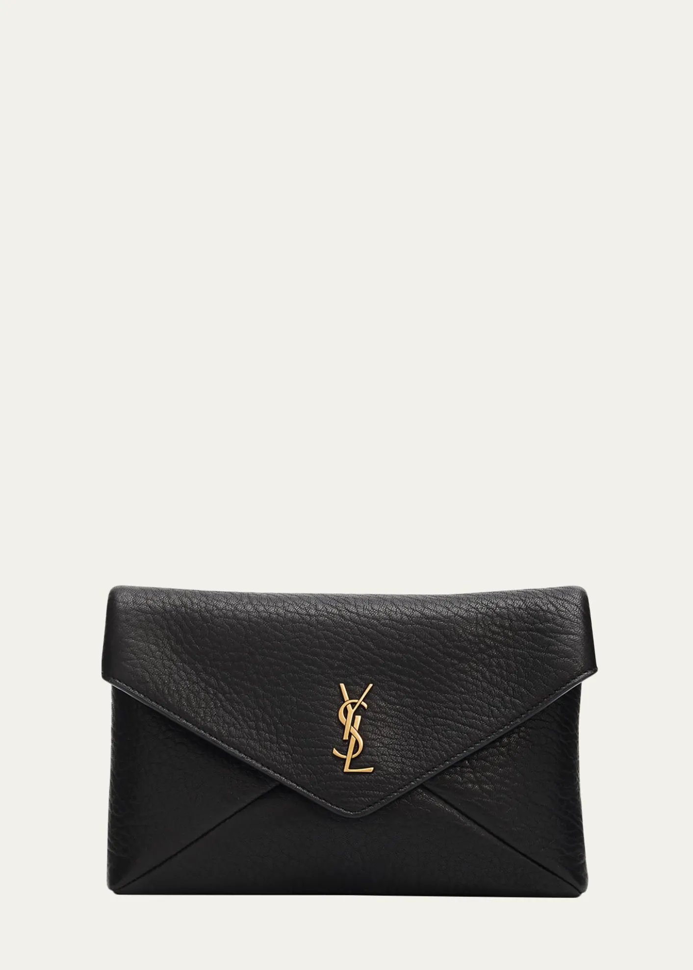 Saint LaurentSmall YSL Grain Leather Pouch Bag