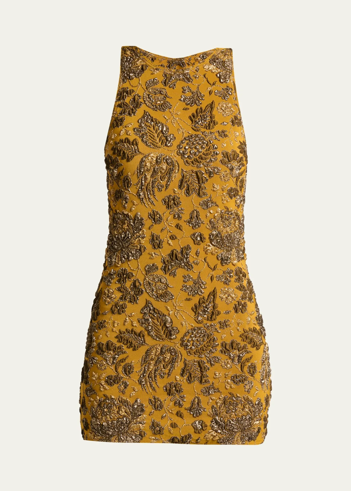 Saint LaurentStretch Brocade Cross-Back Mini Dress