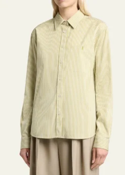 Saint LaurentStriped Cotton Poplin Button-Down Shirt