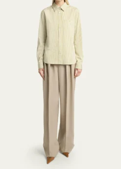 Saint LaurentStriped Cotton Poplin Button-Down Shirt