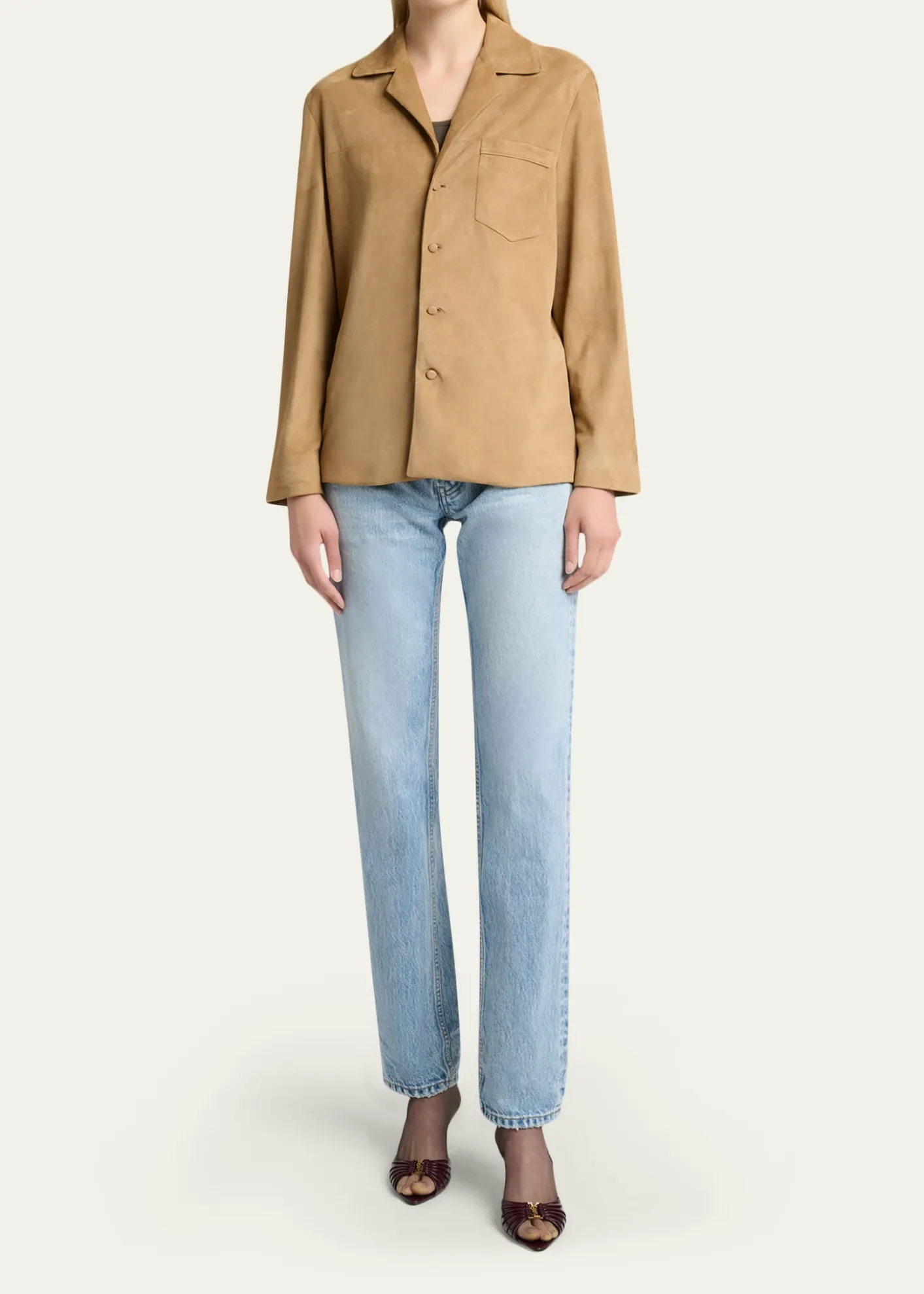 Saint LaurentSuede Pajama Shirt Jacket