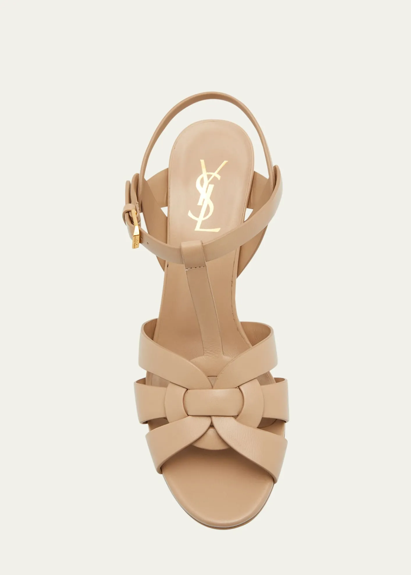 Saint LaurentTribute Leather T-Strap Platform Sandals
