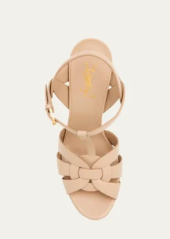 Saint LaurentTribute Leather T-Strap Platform Sandals