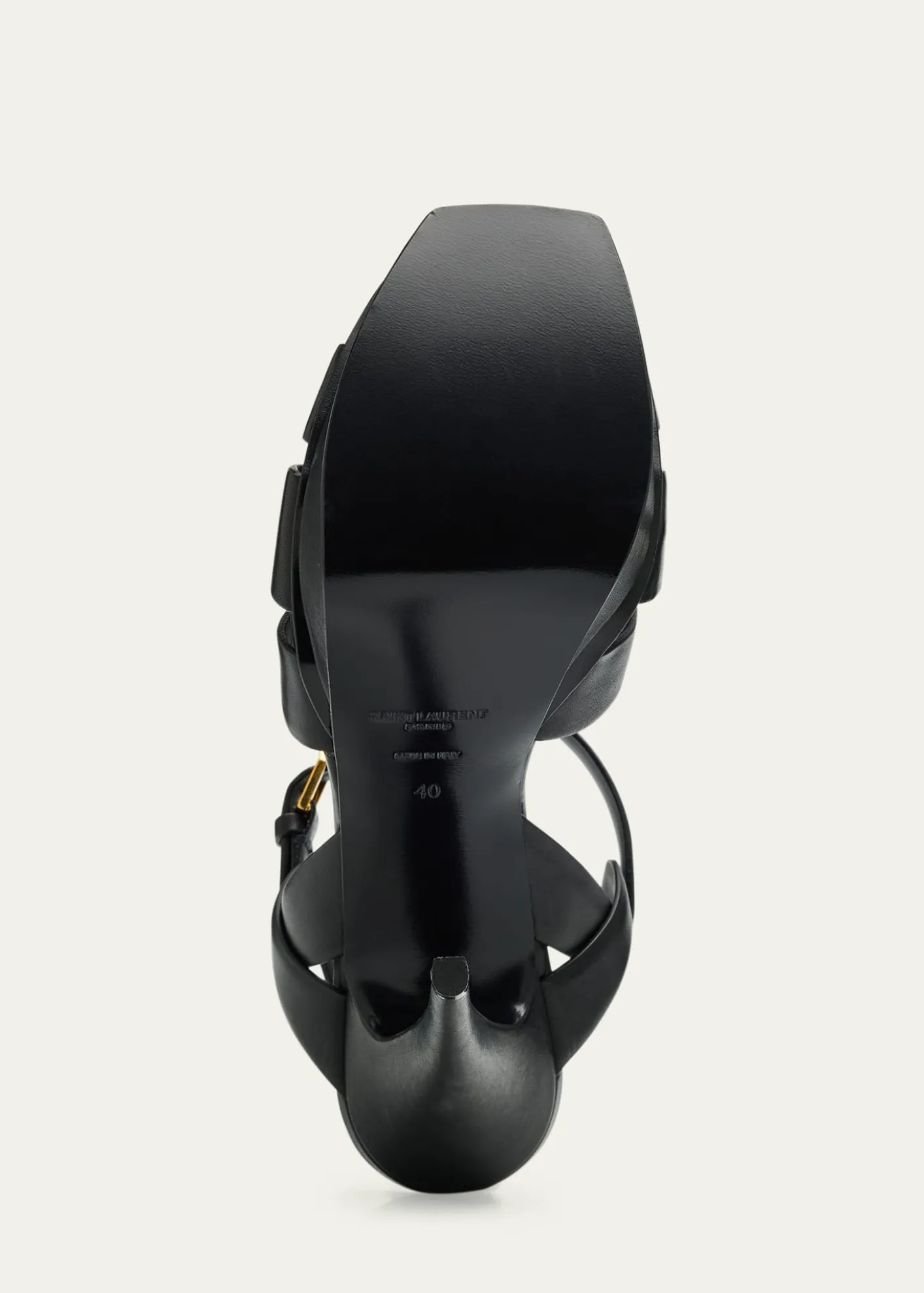 Saint LaurentTribute Leather T-Strap Platform Sandals