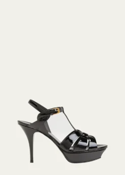 Saint LaurentTribute Patent T-Strap Platform Sandals