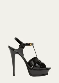 Saint LaurentTribute Patent T-Strap Platform Sandals