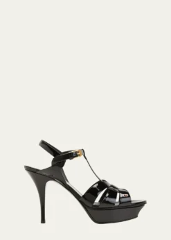 Saint LaurentTribute Patent Sandals, 4