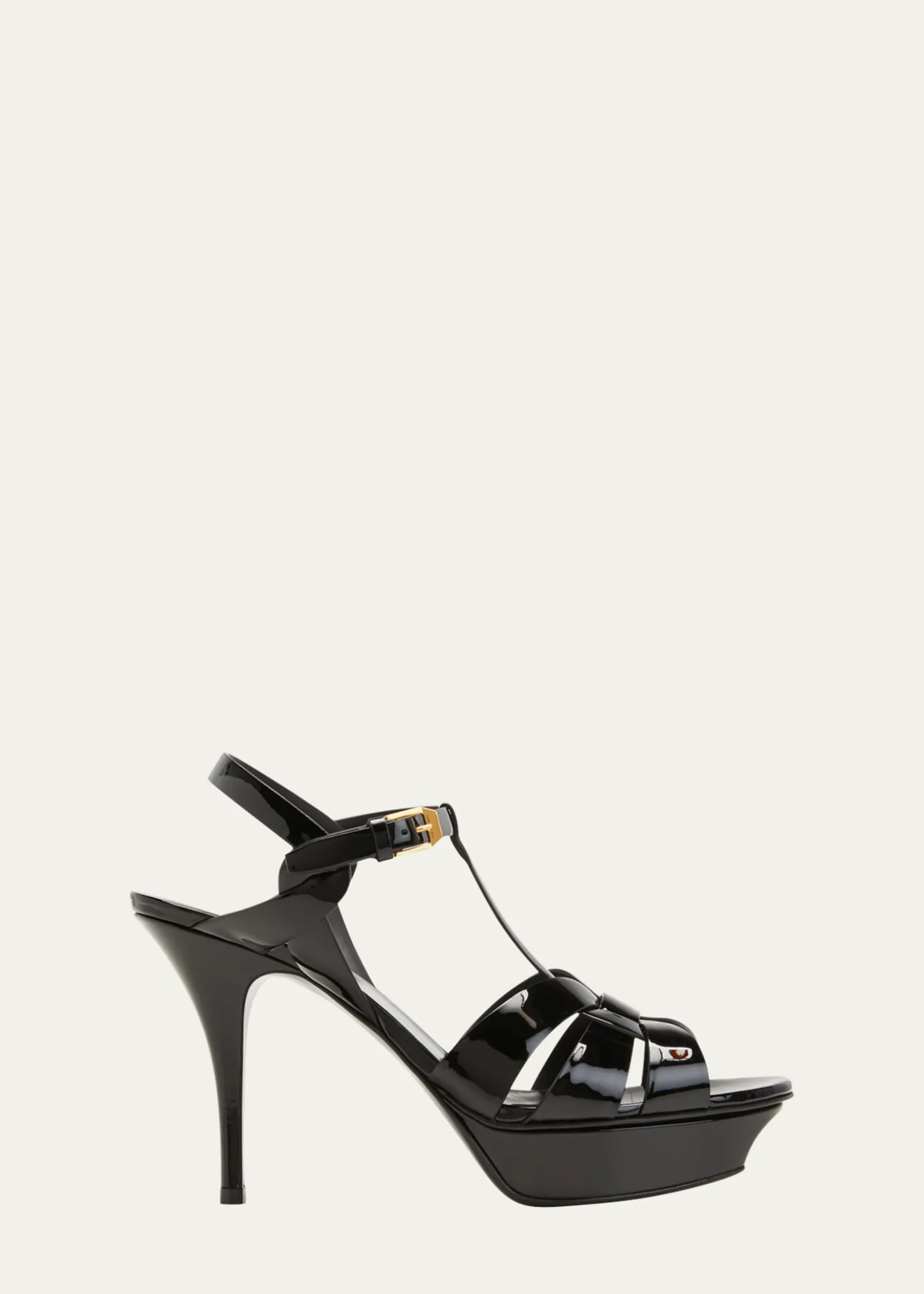Saint LaurentTribute Patent Sandals, 4" Heel