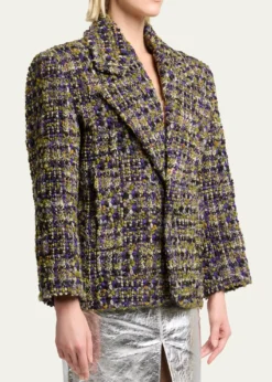 Saint LaurentTweed Single-Breasted Jacket