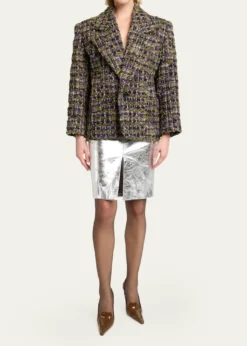 Saint LaurentTweed Single-Breasted Jacket