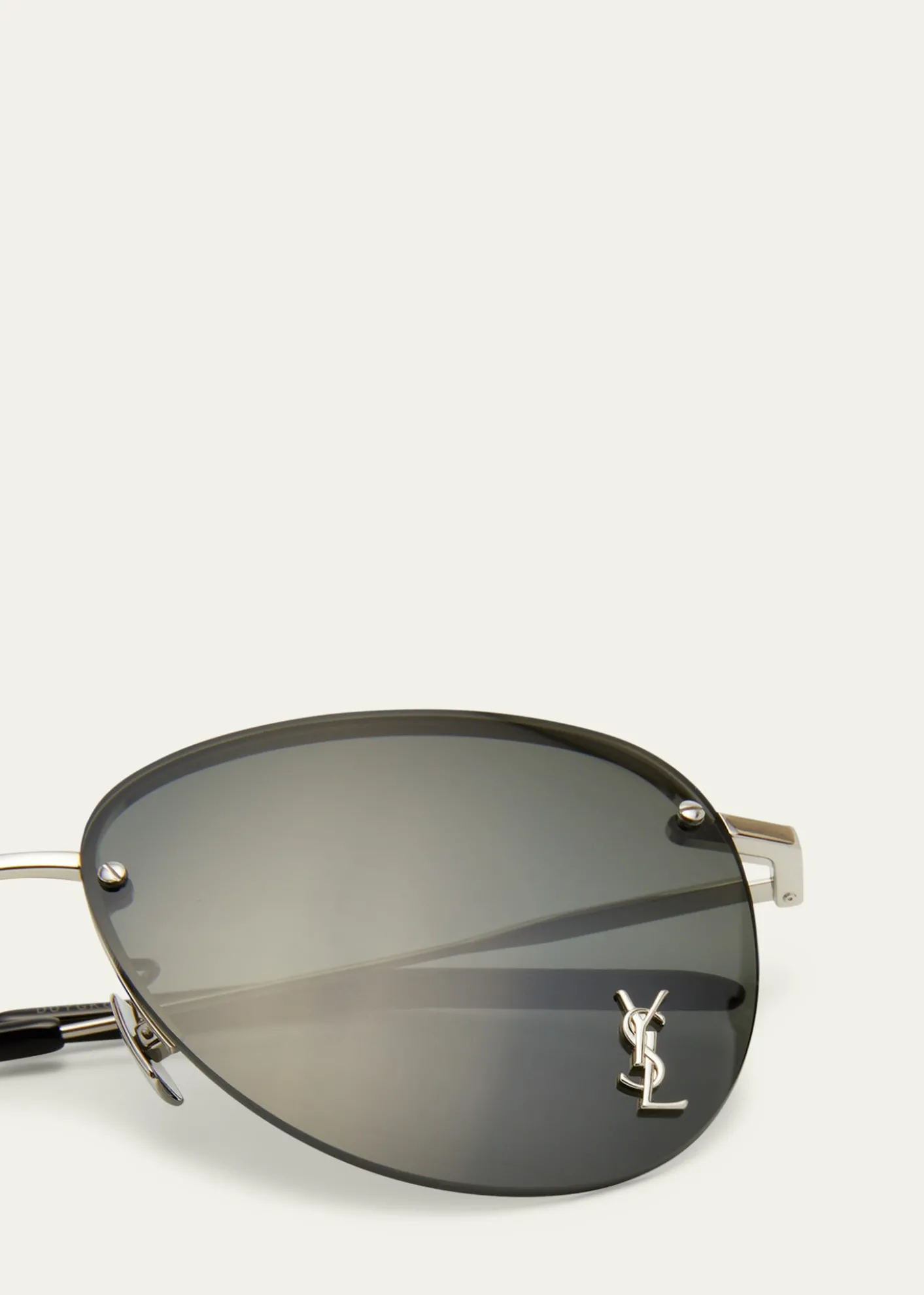 Saint LaurentUnisex Mask Mirrored Shield Metal Sunglasses