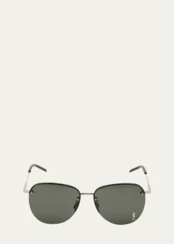 Saint LaurentUnisex Mask Mirrored Shield Metal Sunglasses