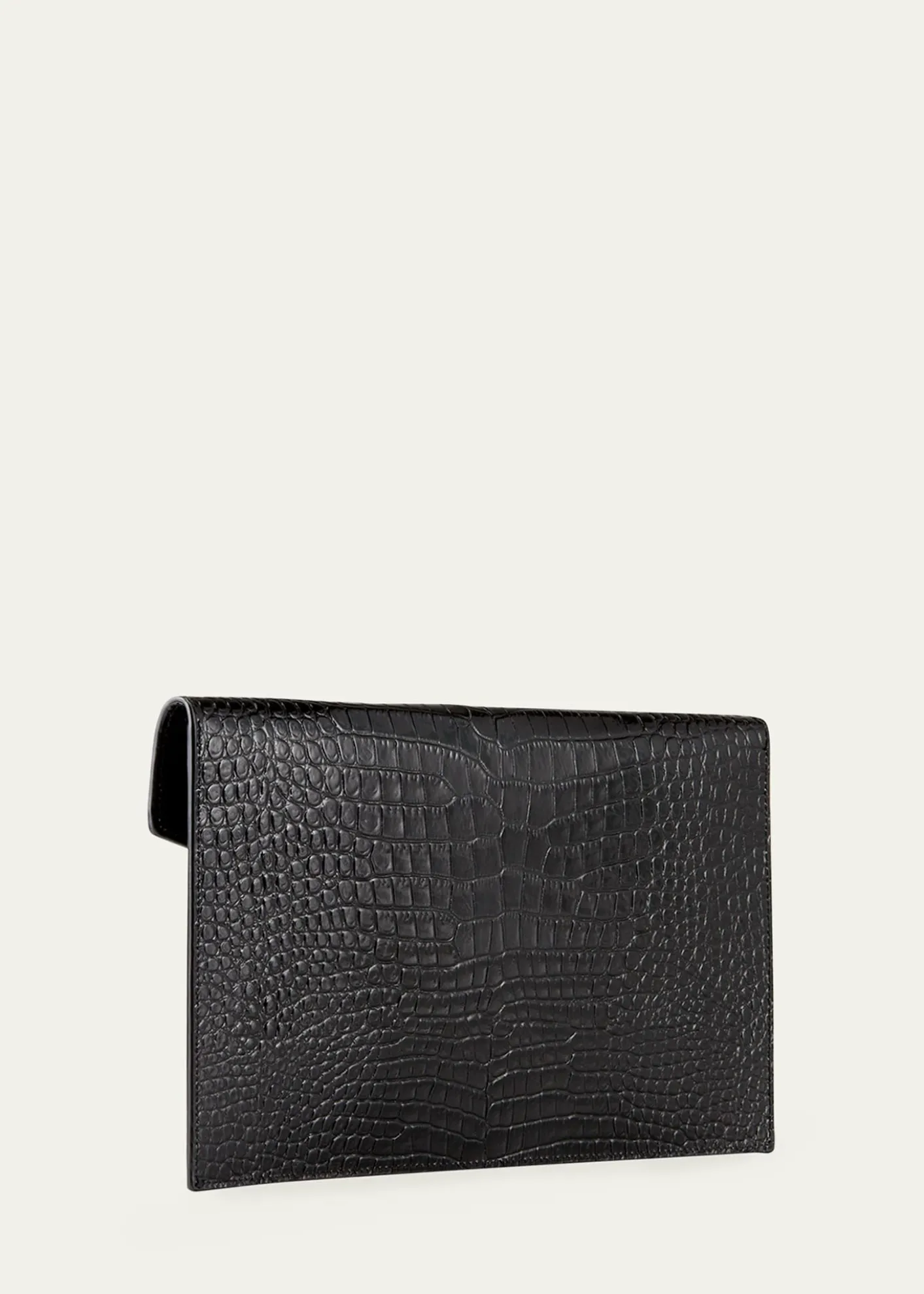 Saint LaurentUptown Medium YSL Monogram Croc-Embossed Pouch Bag