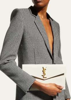 Saint LaurentUptown YSL Pouch in Grained Leather