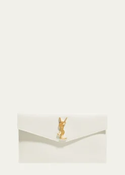 Saint LaurentUptown YSL Pouch in Grained Leather