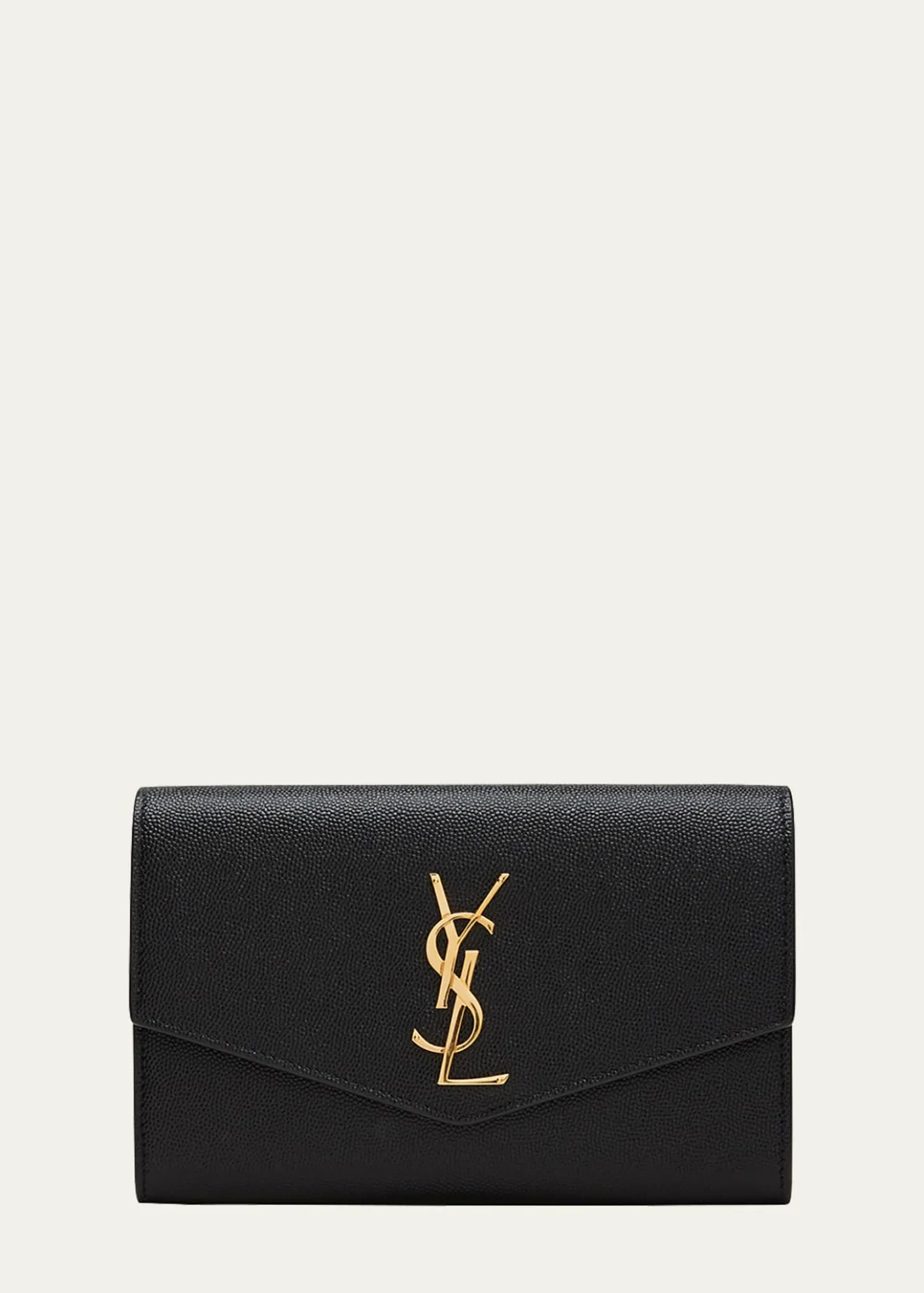 Saint LaurentUptown YSL Wallet on Chain in Grained Leather
