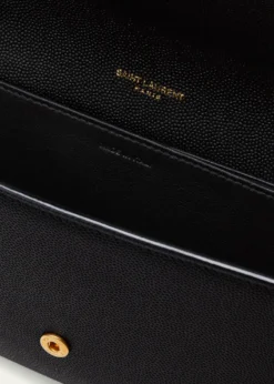 Saint LaurentUptown YSL Wallet on Chain in Grained Leather