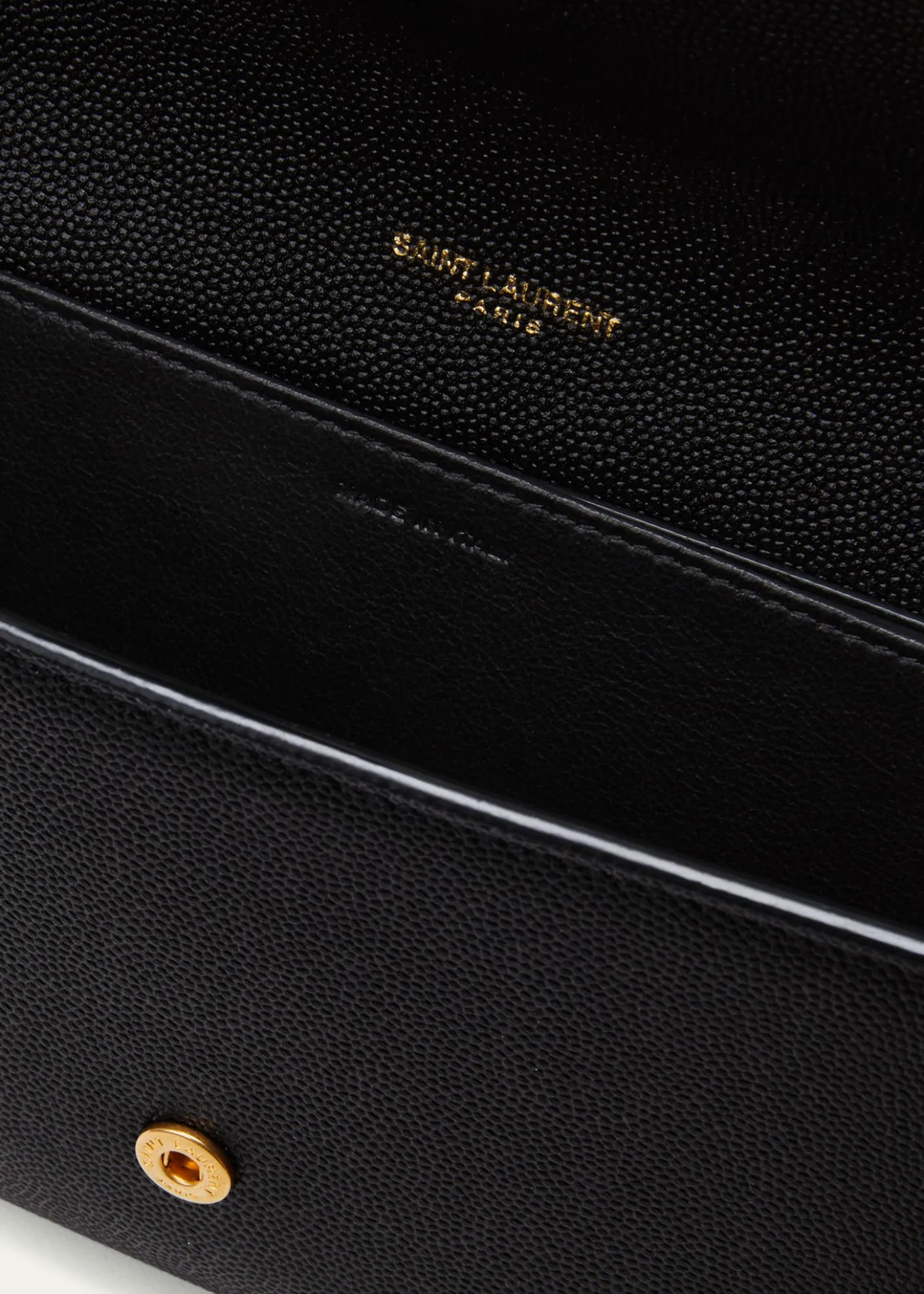 Saint LaurentUptown YSL Wallet on Chain in Grained Leather