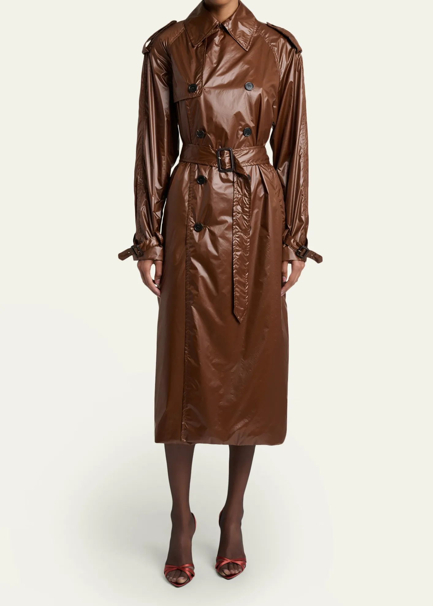 Saint LaurentWeather-Repellant Double-Breasted Trench Coat