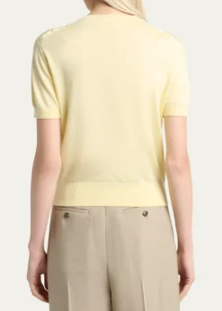 Saint LaurentWool-Cashmere Short-Sleeve Top
