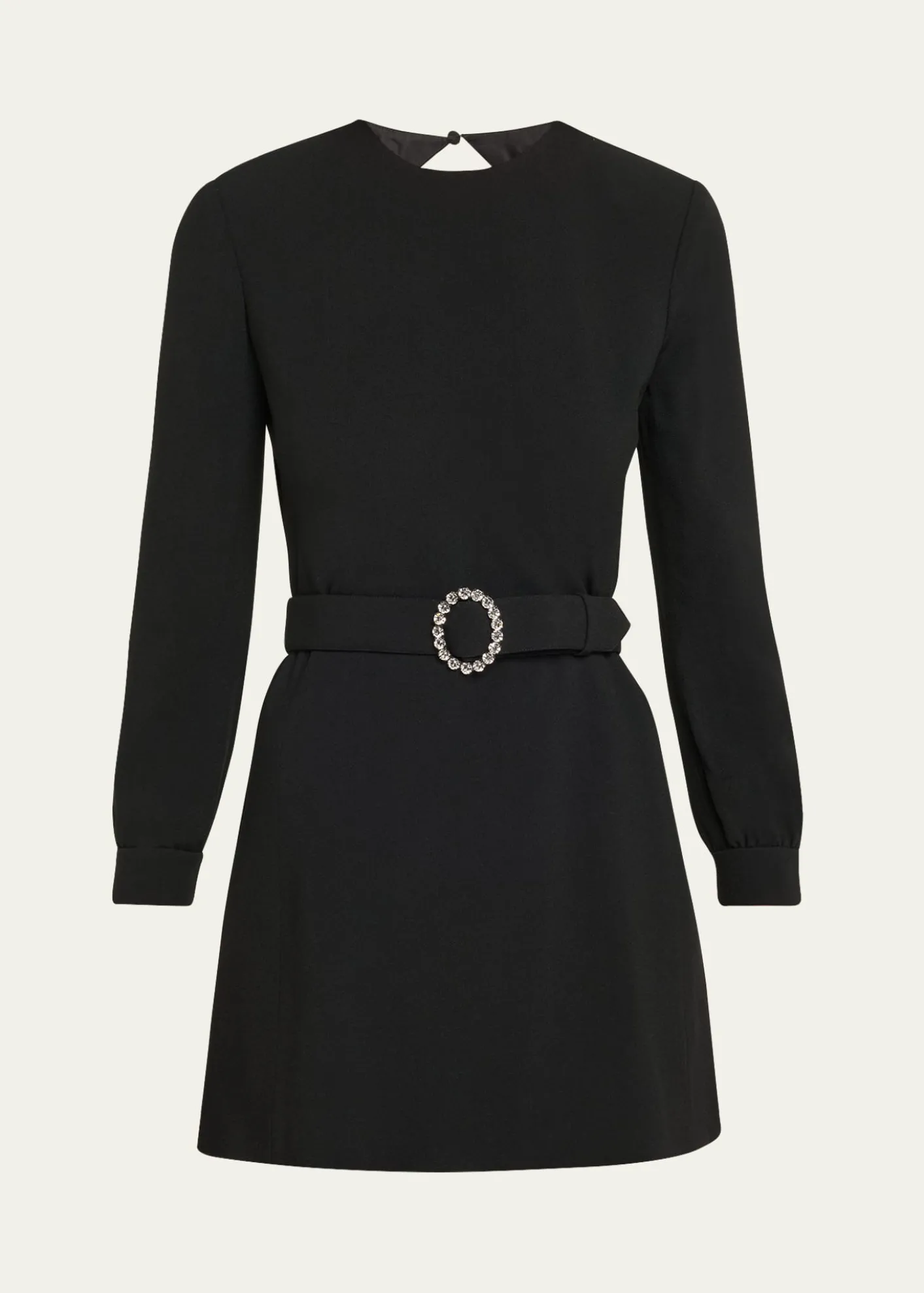 Saint LaurentWool-Cotton Belted A-Line Mini Dress