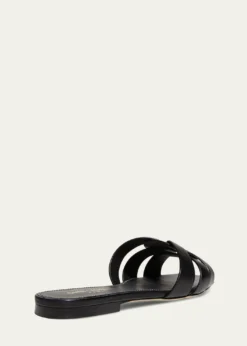 Saint LaurentWoven Leather Sandal Slide