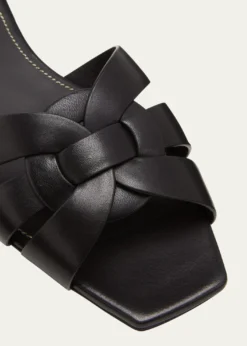 Saint LaurentWoven Leather Sandal Slide