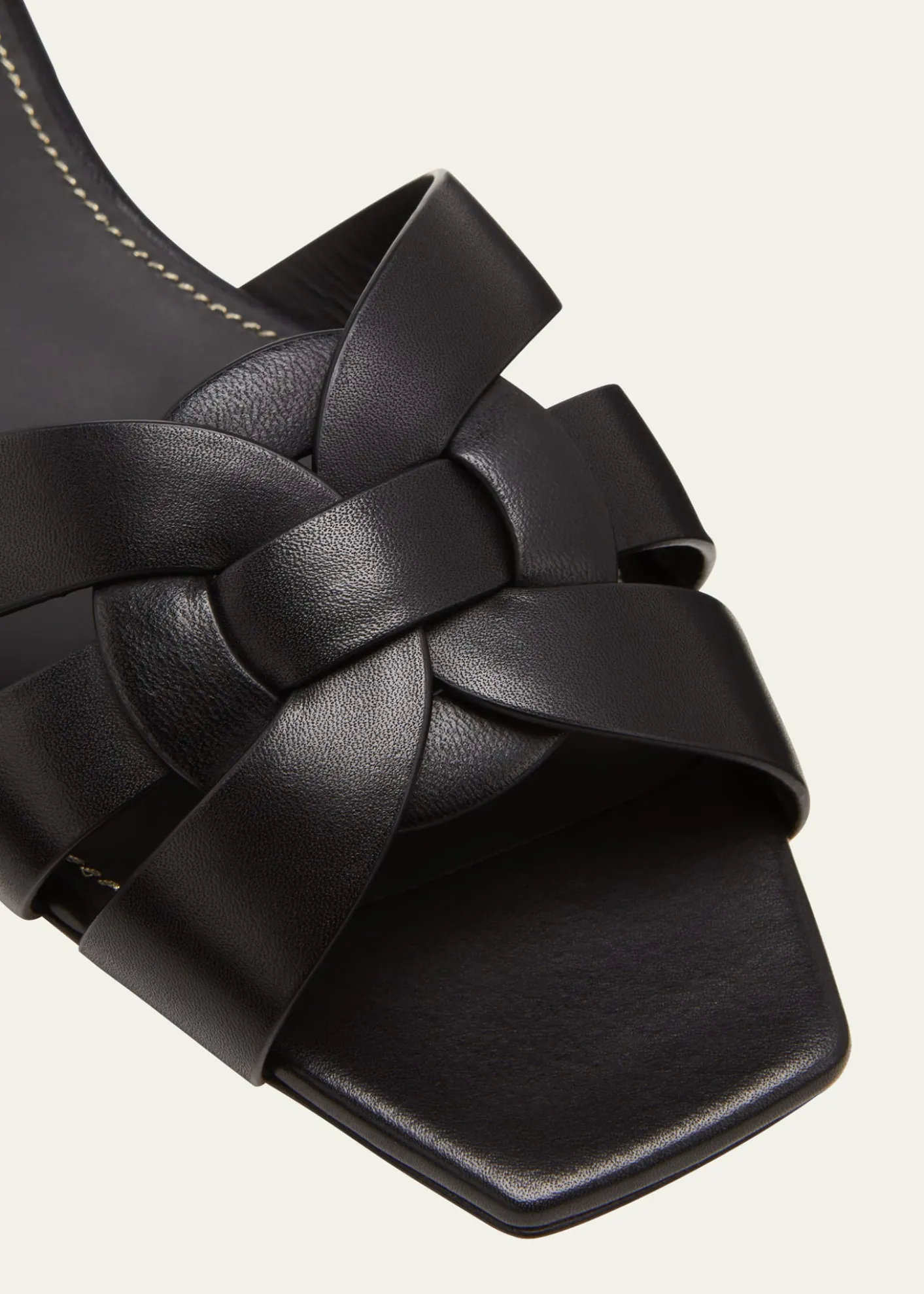 Saint LaurentWoven Leather Sandal Slide