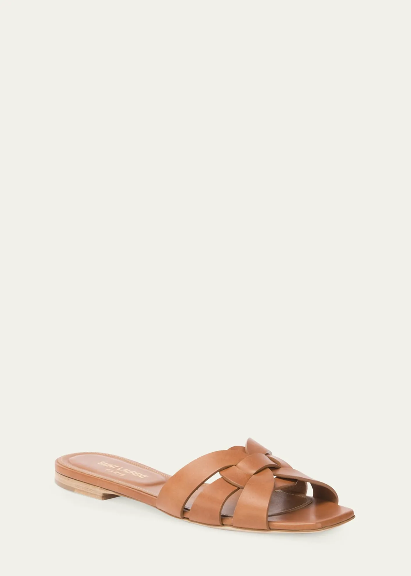 Saint LaurentWoven Leather Sandal Slide
